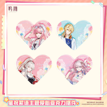 Pastel Wishes Themed Heart-Shaped Acrylic Ornament