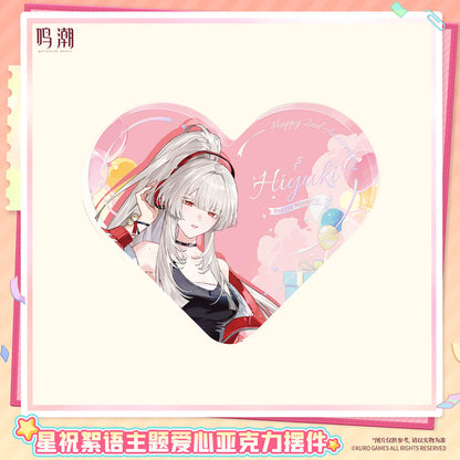 Pastel Wishes Themed Heart-Shaped Acrylic Ornament