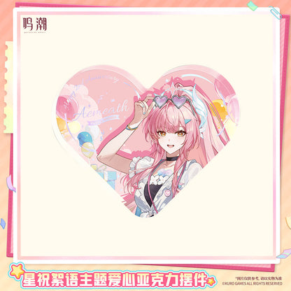 Pastel Wishes Themed Heart-Shaped Acrylic Ornament