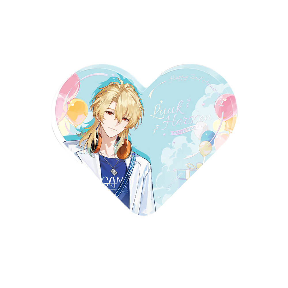 Pastel Wishes Themed Heart-Shaped Acrylic Ornament