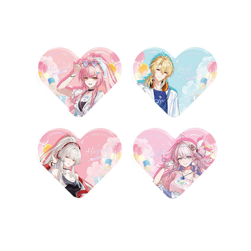 Pastel Wishes Themed Heart-Shaped Acrylic Ornament
